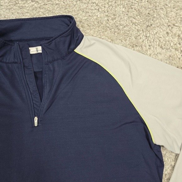 Peter Millar Crown Sport Shirt Mens Large Blue White 1/4 Zip Long Sleeve Outdoor - Picture 3 of 12